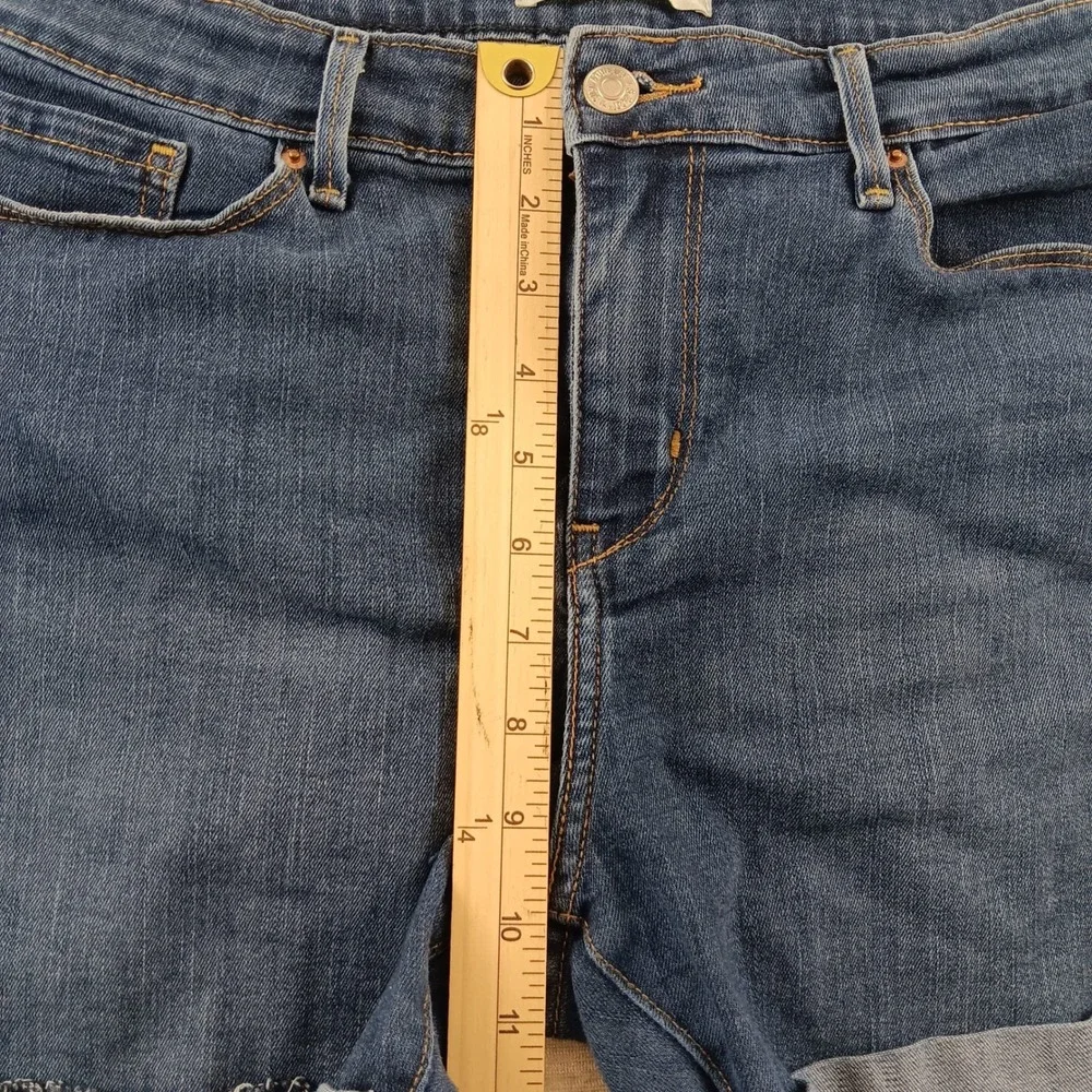 Signature by Levi Strauss Women Mid Rise Denim Shorts Cuffed Blue Size 12 - Picture 5 of 9